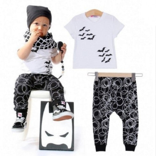 Children Suit Baby Boy's Clothing Set Bat Print