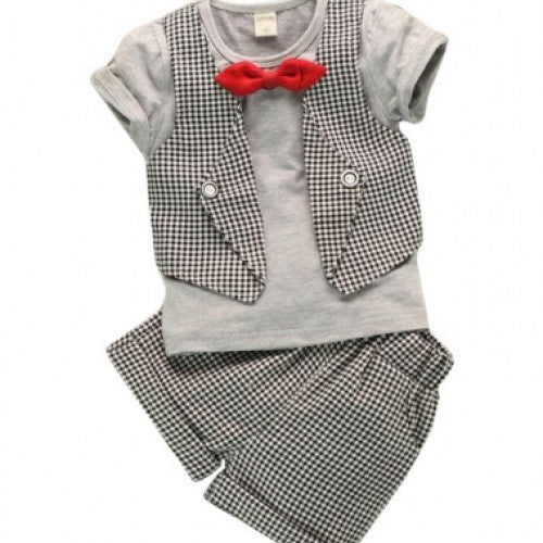 Fashion Gentleman Baby Summer Short-sleeved Suit Pants