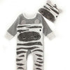 Zebra Cow One-Piece Romper Hat Twin Set